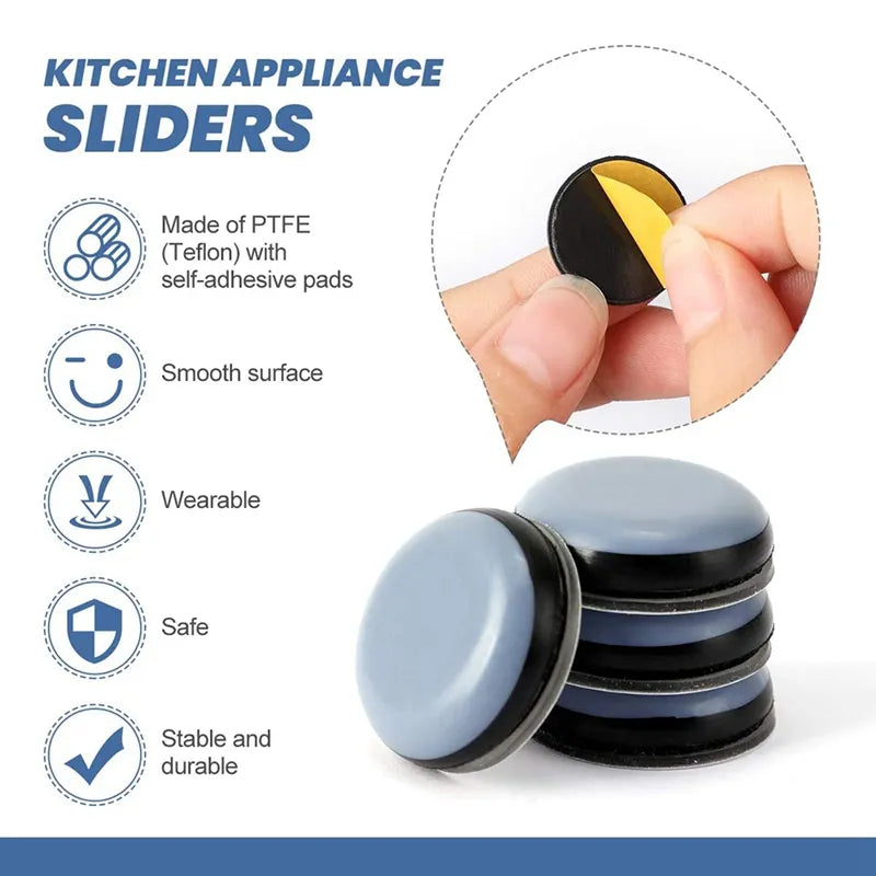 Kitchen Appliance Sliders, Adhesive Magic Sliders For Coffee Makers,Mixer,Air Fryers,Pressure Cooker