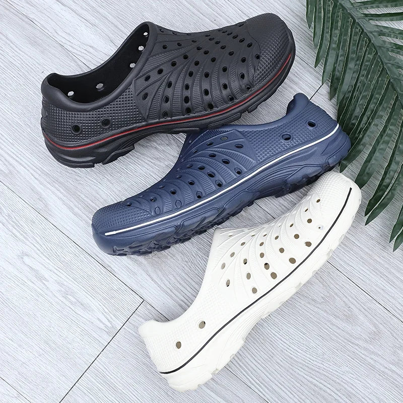 New Men's Summer Shoes Comfortable Non-slip Ripped  Breathable Beach Slippers