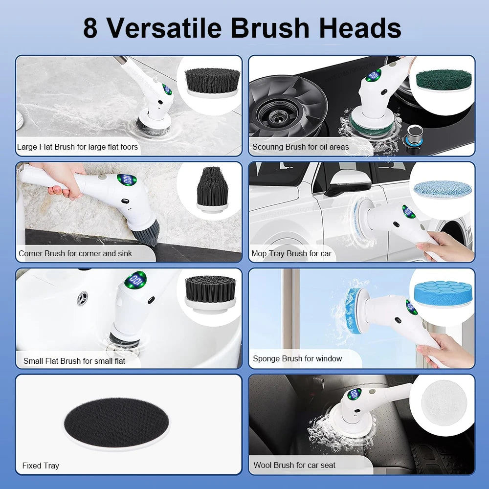 "8-in-1 Wireless Electric Cleaning Brush for Home"