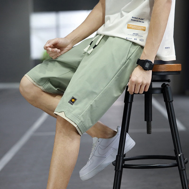 2023 Summer Men's Shorts Sports Five-Point Pants Loose Casual Beach Pants Solid Color Trendy  Shorts