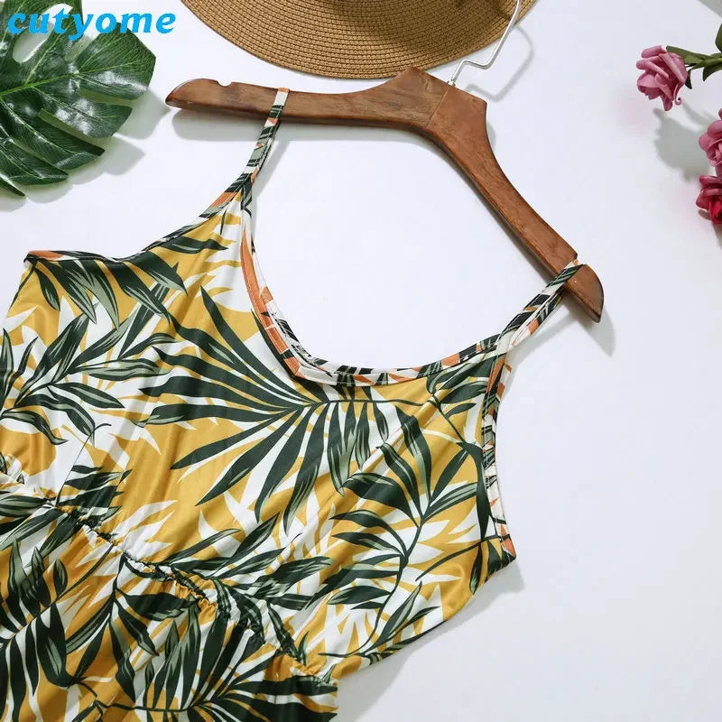 Mother-Daughter Family Matching Outfits Sleeveless Floral Loose  Summer Dress