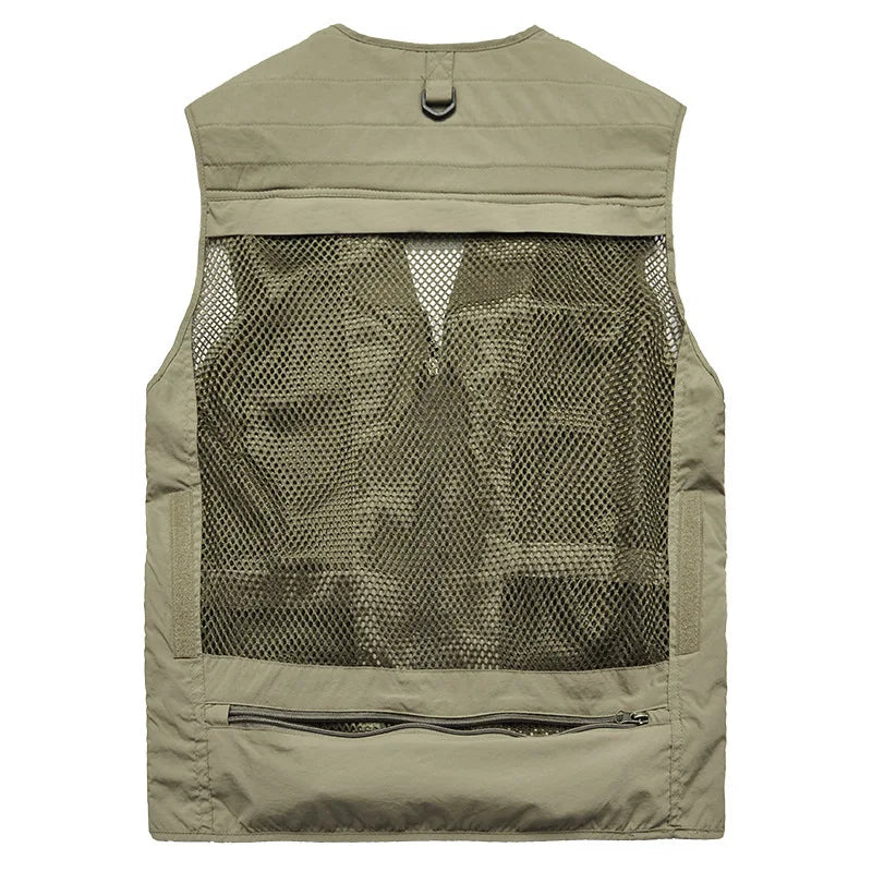 Multi Pockets Men's US Tactical Hiking Fishing  Waistcoat Mesh Cargo Sleeveless Cargo Jacket