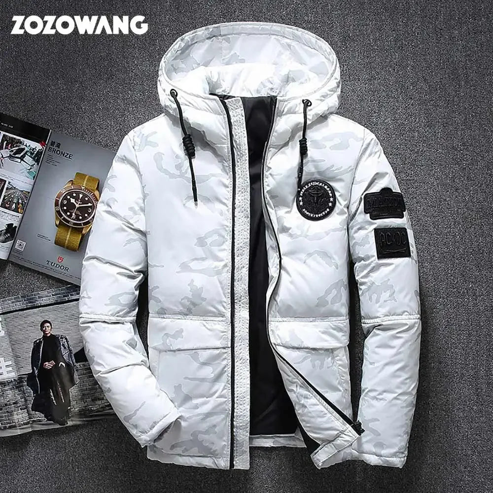 New Parka Men's Winter Jacket Thick Snow Overcoat White Duck Down Windbreaker Jacket for Men