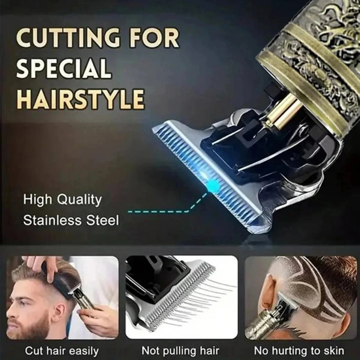 Vintage T9 Electric Hair Cutting with LCD display HairTrimmer For Men