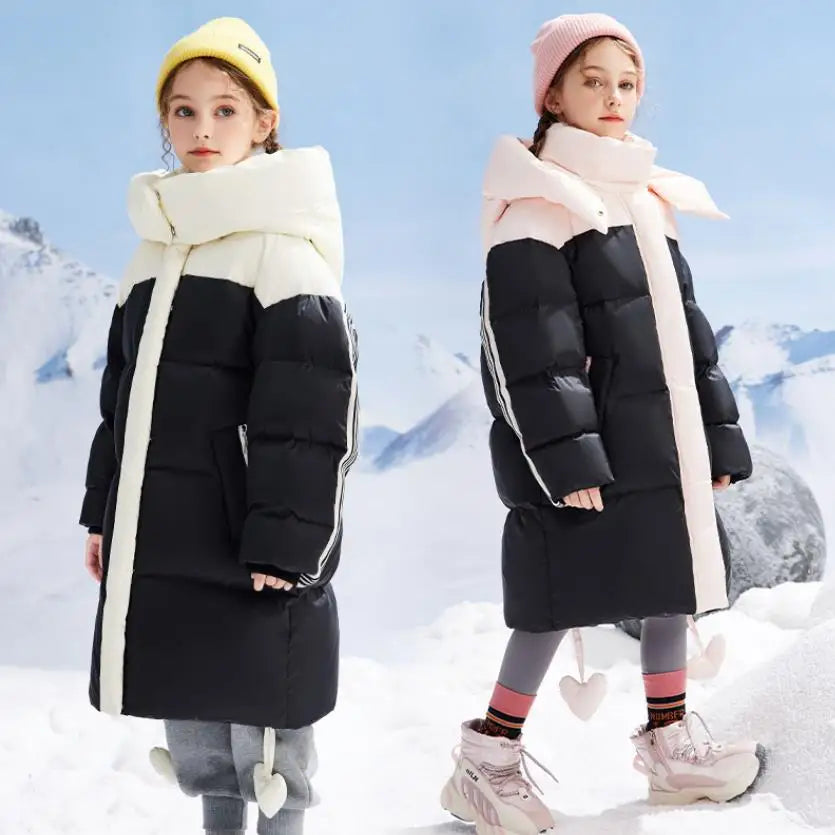 New Winter Russian Hot Selling Children's Down Coat – Long Hooded Parka for Boys &amp; Girls, Ultra-Warm White Duck Down Jacket -30℃