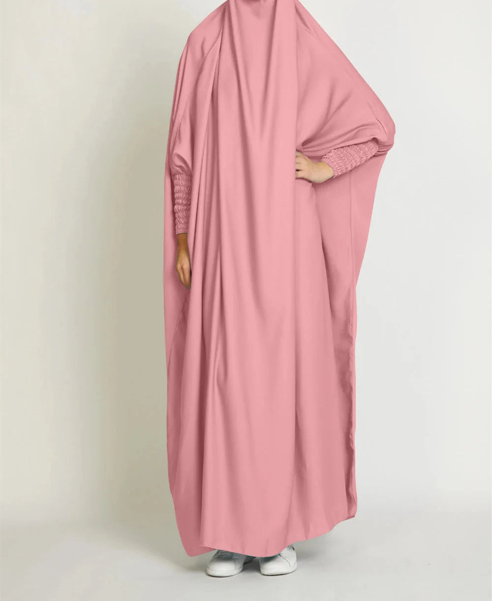 Hooded Abaya Muslim Women Prayer Garment Hijab Dress Overhead Jilbab Eid Ramadan Gown