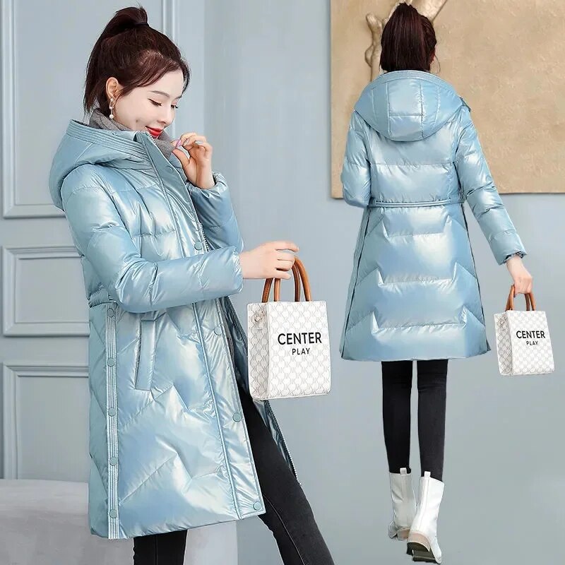 Winter 2023 New Parkas Down Jacket Wash-Free Feather Cotton-Padded puffer Long Coats for women