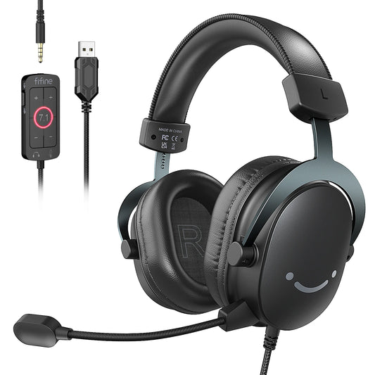 Headset, 3.5mm & USB, 7.1 Surround Sound, Volume Control, Mute Switch for PC/MAC/PS4/PS5