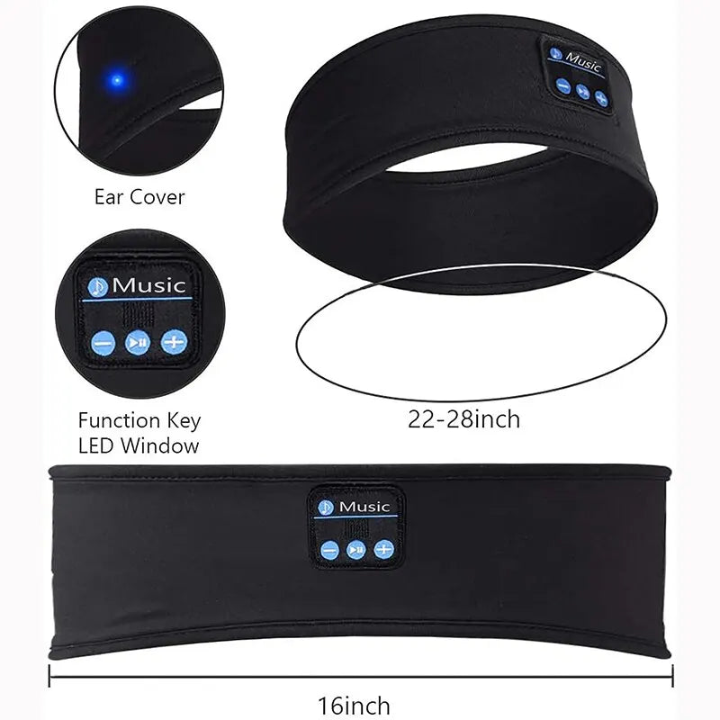 Headworn Wireless Bluetooth Music Eye Mask Hair Band Anti Noise Headband