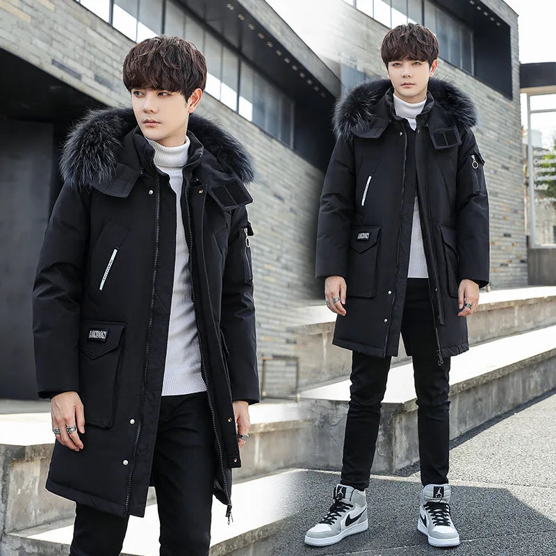 Winter New Men's  Trend  Thicken Outdoor  Warm Overall  Puffer Jacket