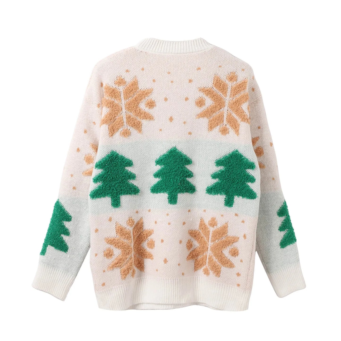 Slimming Snowflake Jacquard Sweater