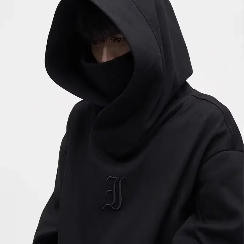 Autumn Ninja Streetwear Turtleneck Fleece Hoody For Men