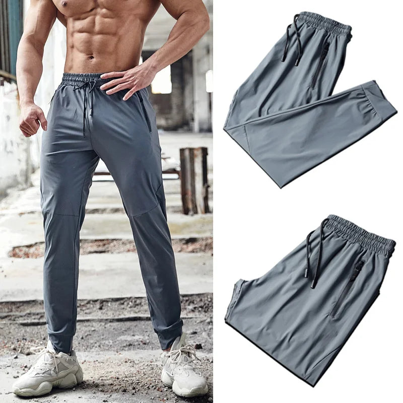 Sport Pant Training Trousers Elastic, fast dry, Fit Zipper with Pockets for men