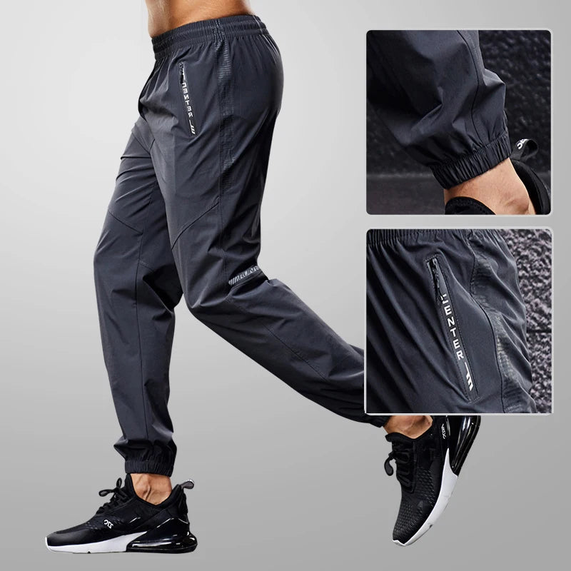 Quick Drying Sport Pants With Zipper & Pockets Fitness Casual Sweatpants