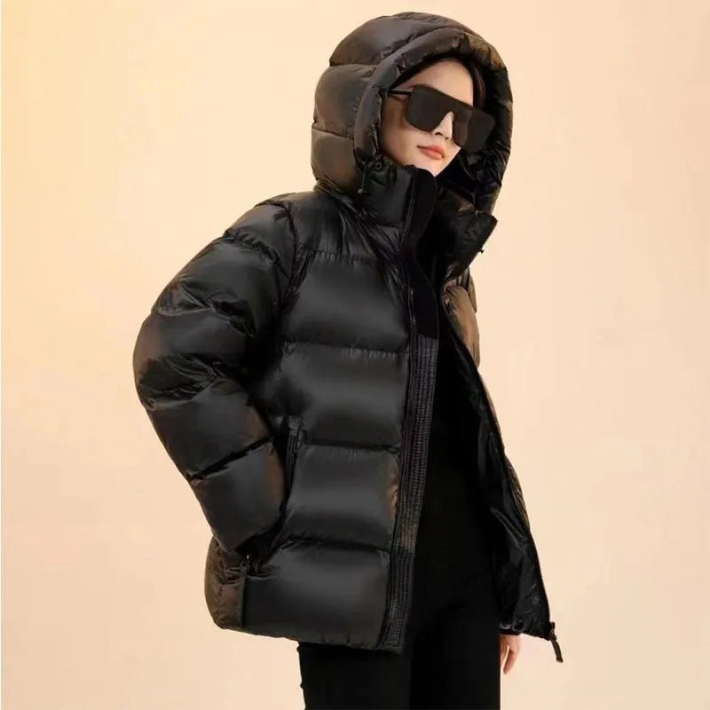 Women's  Down Winter Jacket  Short Parkas Loose Thick Warm Hooded Leisure Time Versatile Overcoat