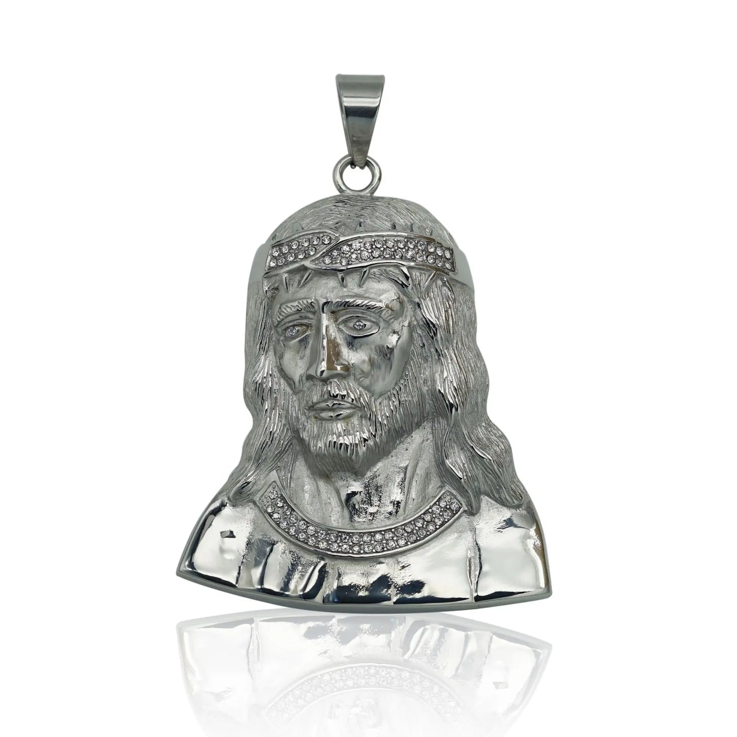 New Hip Hop Iced Out Big Christian Pendant Stainless Necklaces for  Men