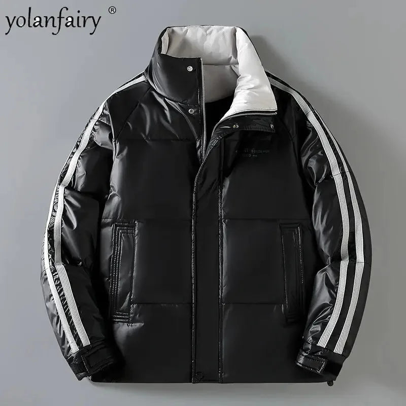 Winter Coat 2024 Men's Warm White Duck Down Clothes Male Puffer  Trend Fashion  Stand Collar Jacket