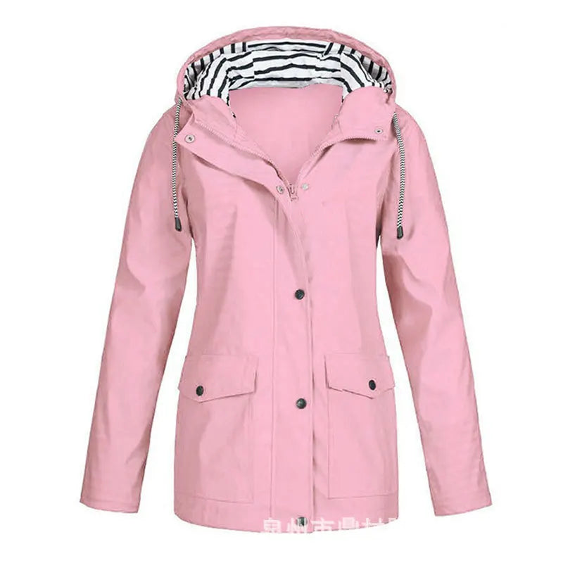 Women's Rain Jacket Trench Korean Autumn  Feather Windbreaker Down Coat