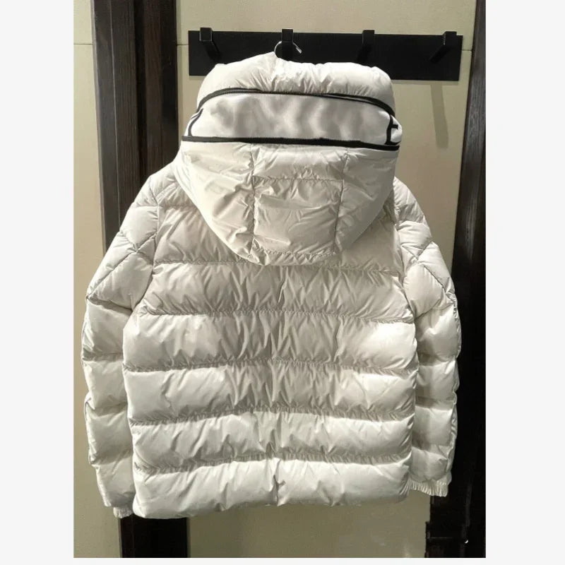 Hooded Casual Down Jacket  Hat Zipper Loose Solid Color Luxury High-Quality Men and Women Coat