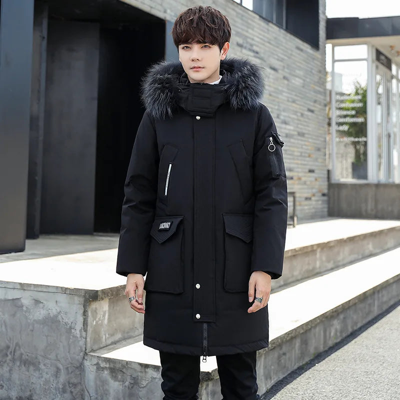 Winter New Men's  Trend  Thicken Outdoor  Warm Overall  Puffer Jacket