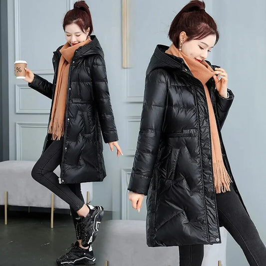 Winter 2023 New Parkas Down Jacket Wash-Free Feather Cotton-Padded puffer Long Coats for women