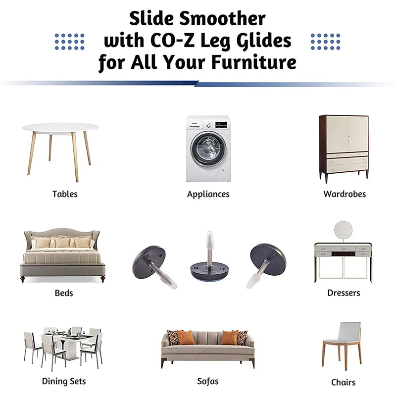 Furniture Sliders for Table, Chair, Sofa, Cabinet, and Mats Floor Protectors