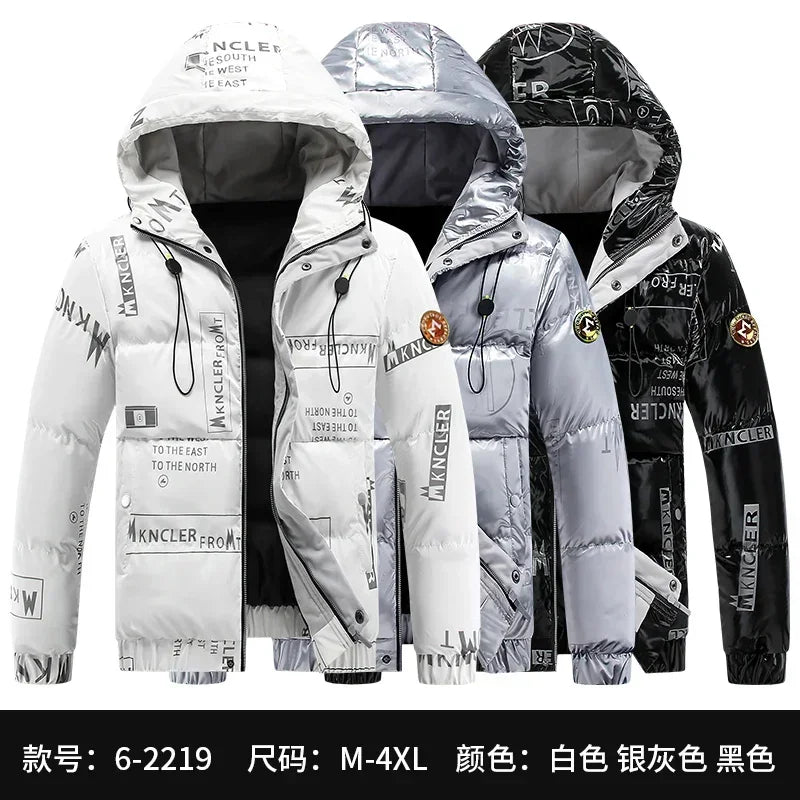 Men's  Winter Duck Down Jacket  Warm, Convenient, Clean Short Version Korean Top Fashion Youth Hooded Zipper Jacket