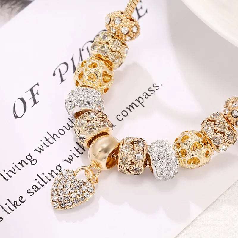 2024 New Crystal Heart Beads Charm Bracelets  for Women