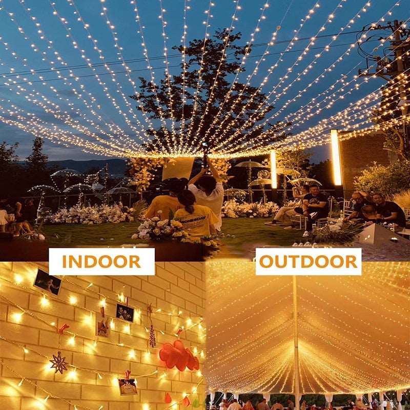 2022 Christmas Lights 5M-100M Led String Fairy Lights Outdoor Holiday Garden Decoration