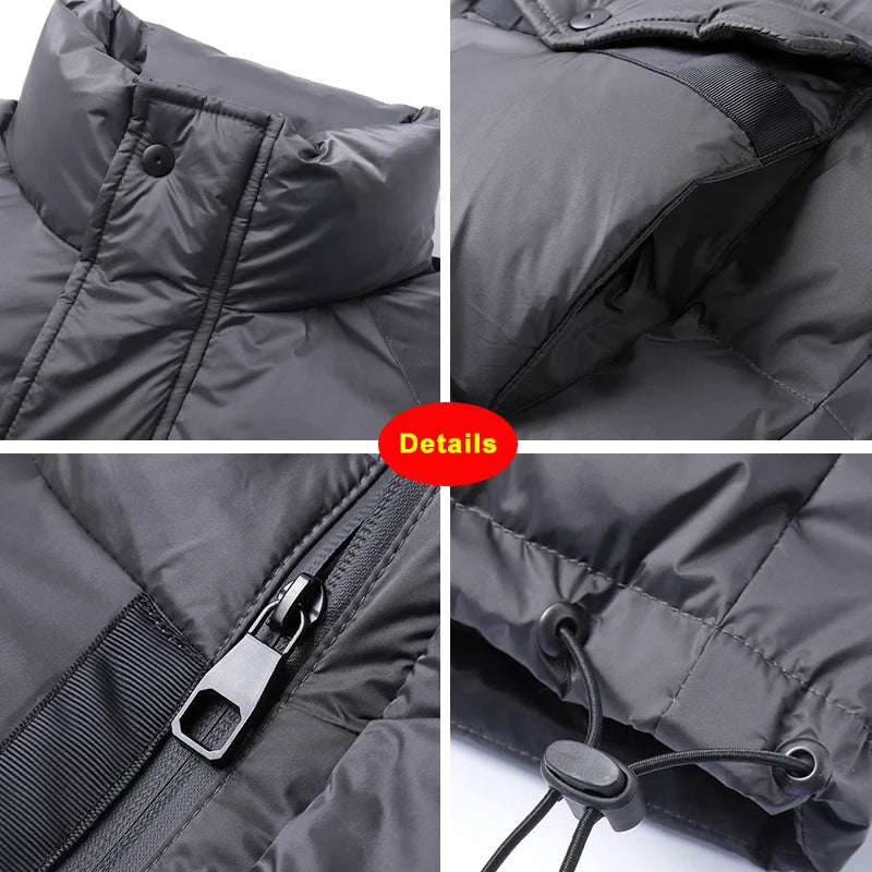 Men’s Padded Jacket – Oversized Winter Puffer with White Duck Down