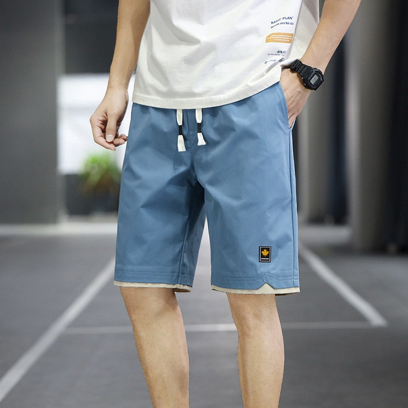 2023 Summer Men's Shorts Sports Five-Point Pants Loose Casual Beach Pants Solid Color Trendy  Shorts