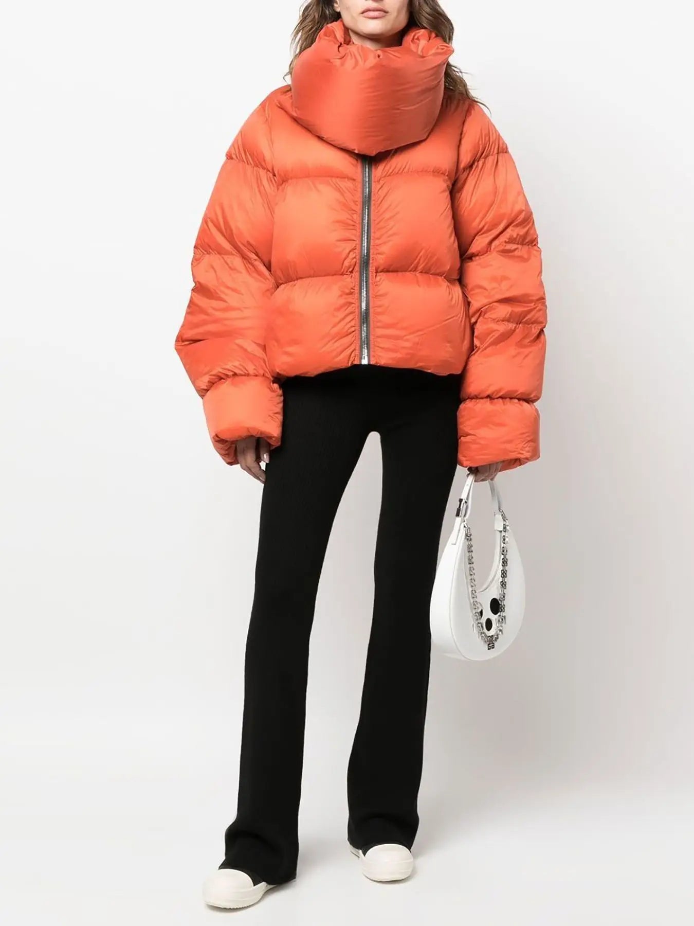 Turtleneck Thick Parkas Quilted Warmth Long Sleeve Winter Cotton-Padded Puffer Bubble Coat