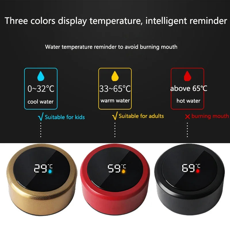 Smart digital water bottle keeps cold and heat thermal bottle Stainless Steel for kids