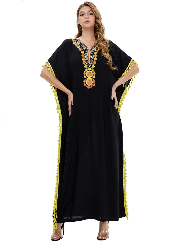 Ramadan Turkey Muslim Dress Embroidery Abaya Kaftan Islamic Clothing