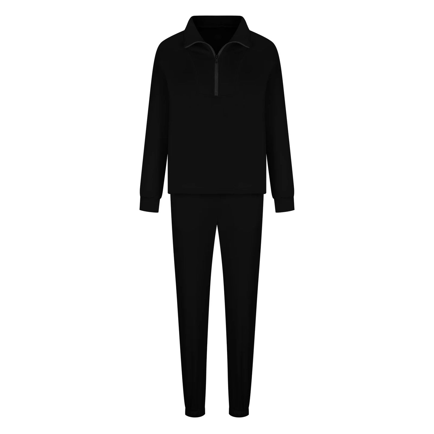 Fashion Ladies Casual Hoodie Sweatpants Stand Collar Zipper Tracksuit Casual Two-Piece Set for women