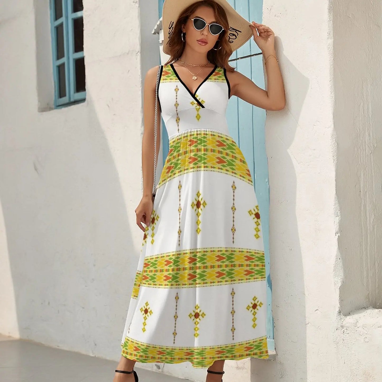 Ethiopian Habesha tibeb telet Sleeveless summer dress