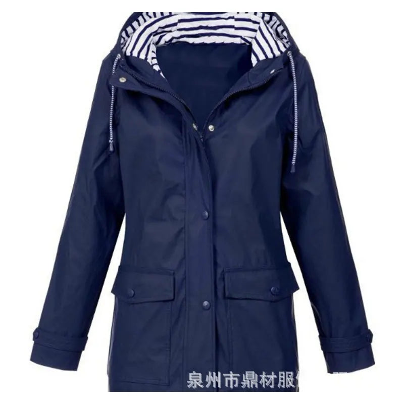 Women's Rain Jacket Trench Korean Autumn  Feather Windbreaker Down Coat