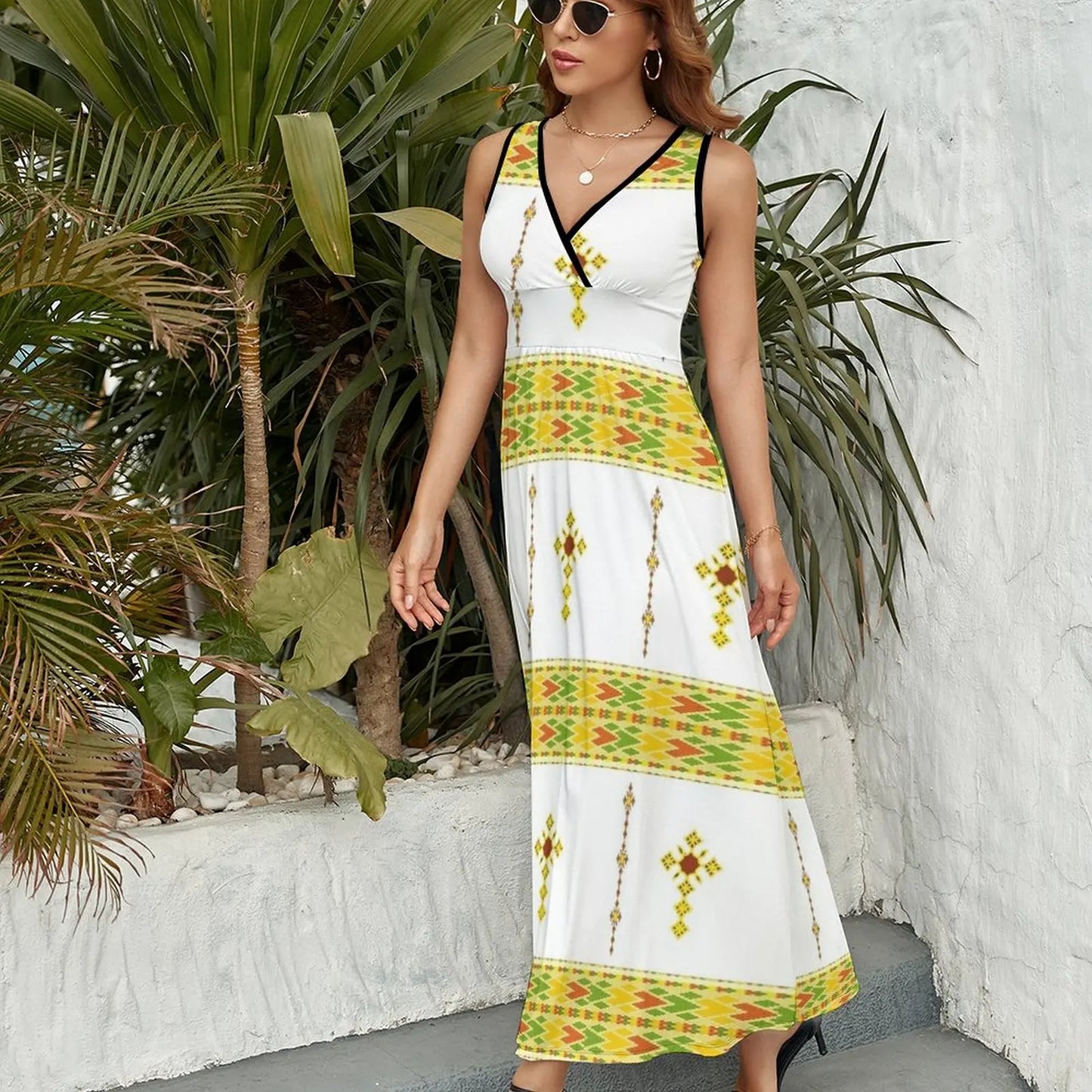 Ethiopian Habesha tibeb telet Sleeveless summer dress