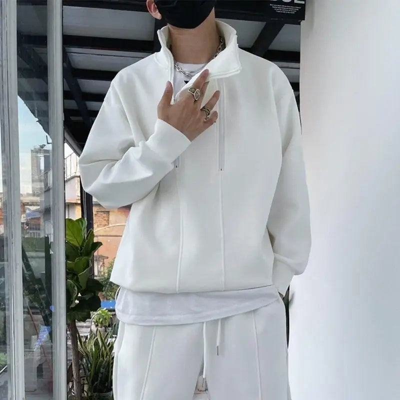 Autumn/ Winter Tracksuit Men 2 Piece Set Hip Hop Men Sports Wear Solid Color Fashion Sweatsuit