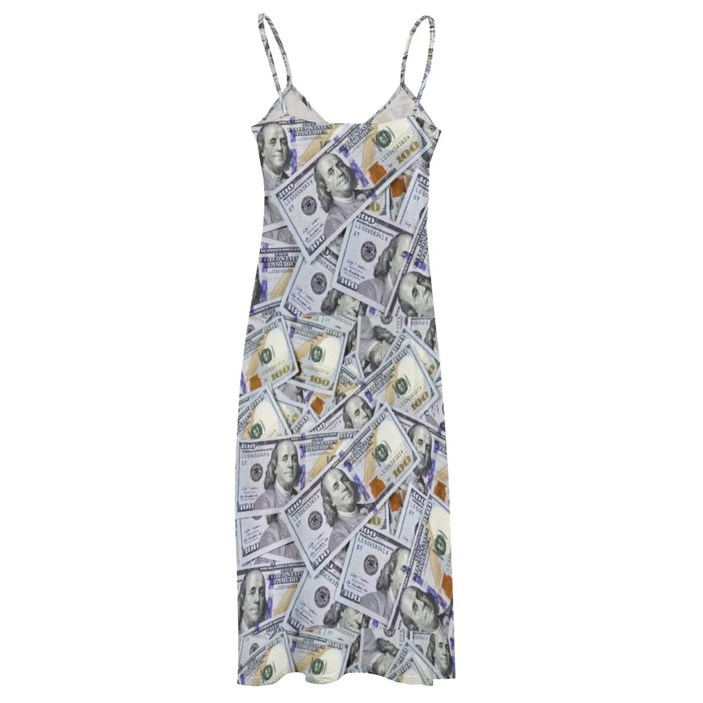 One Hundred Dollar Bills Pattern Sleeveless Women's Summer dress