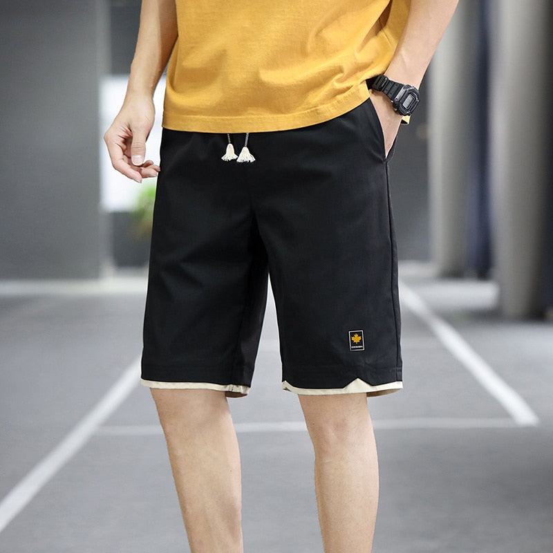 2023 Summer Men's Shorts Sports Five-Point Pants Loose Casual Beach Pants Solid Color Trendy  Shorts