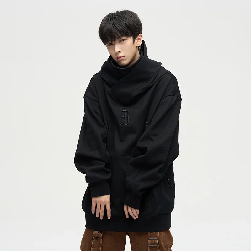 Autumn Ninja Streetwear Turtleneck Fleece Hoody For Men