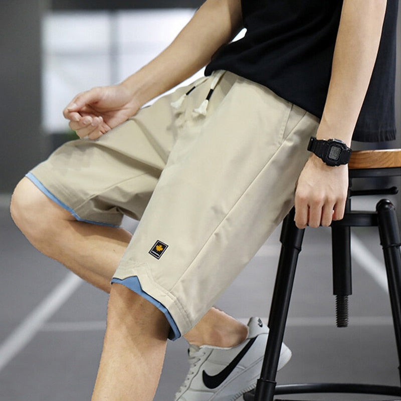 2023 Summer Men's Shorts Sports Five-Point Pants Loose Casual Beach Pants Solid Color Trendy  Shorts