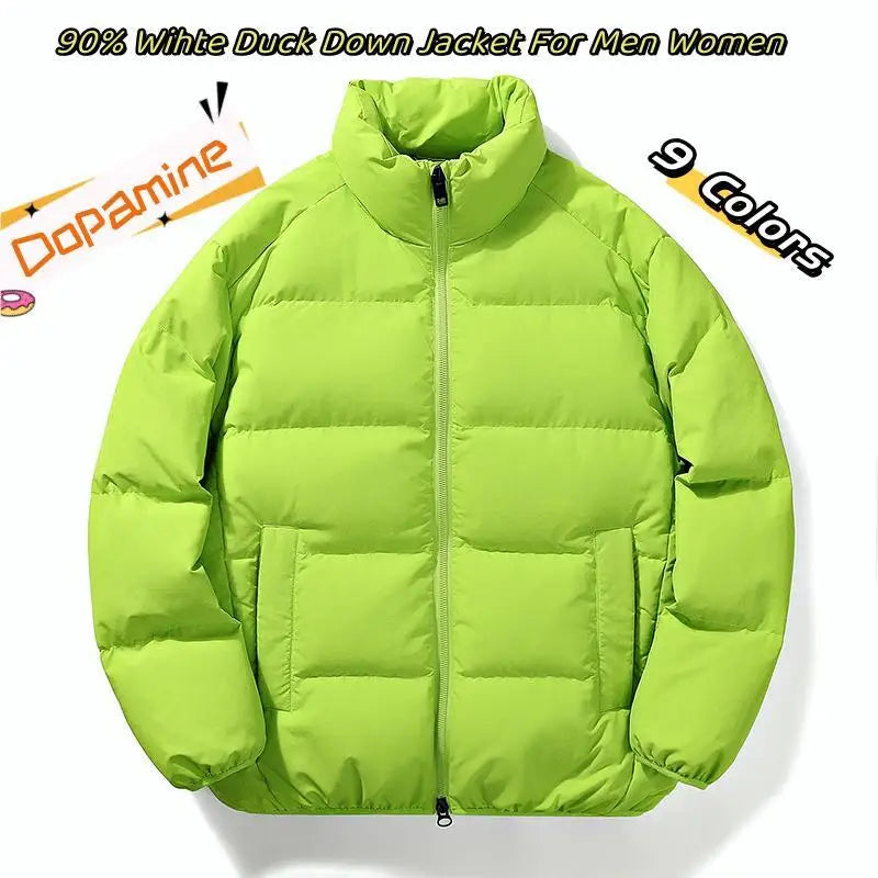 Winter Warm 90% White Duck Down Puffer Coat – Unisex Windproof Streetwear Jacket