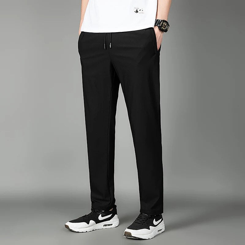 Summer Men's Casual Pants Thin Business Stretch Slim Fit Elastic Waist  Korean Classic Jogger