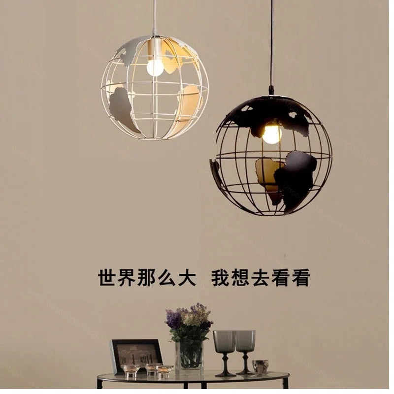 American simple creative art lamp globe Iron Chandelier