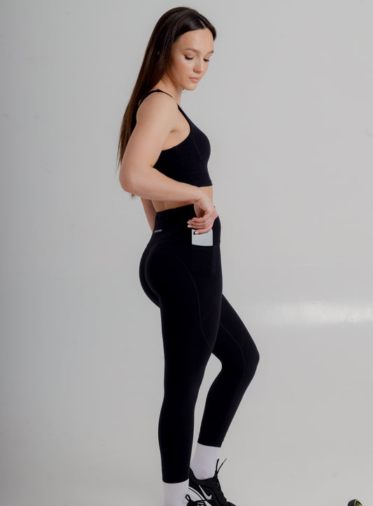Active Black Leggings with Pockets