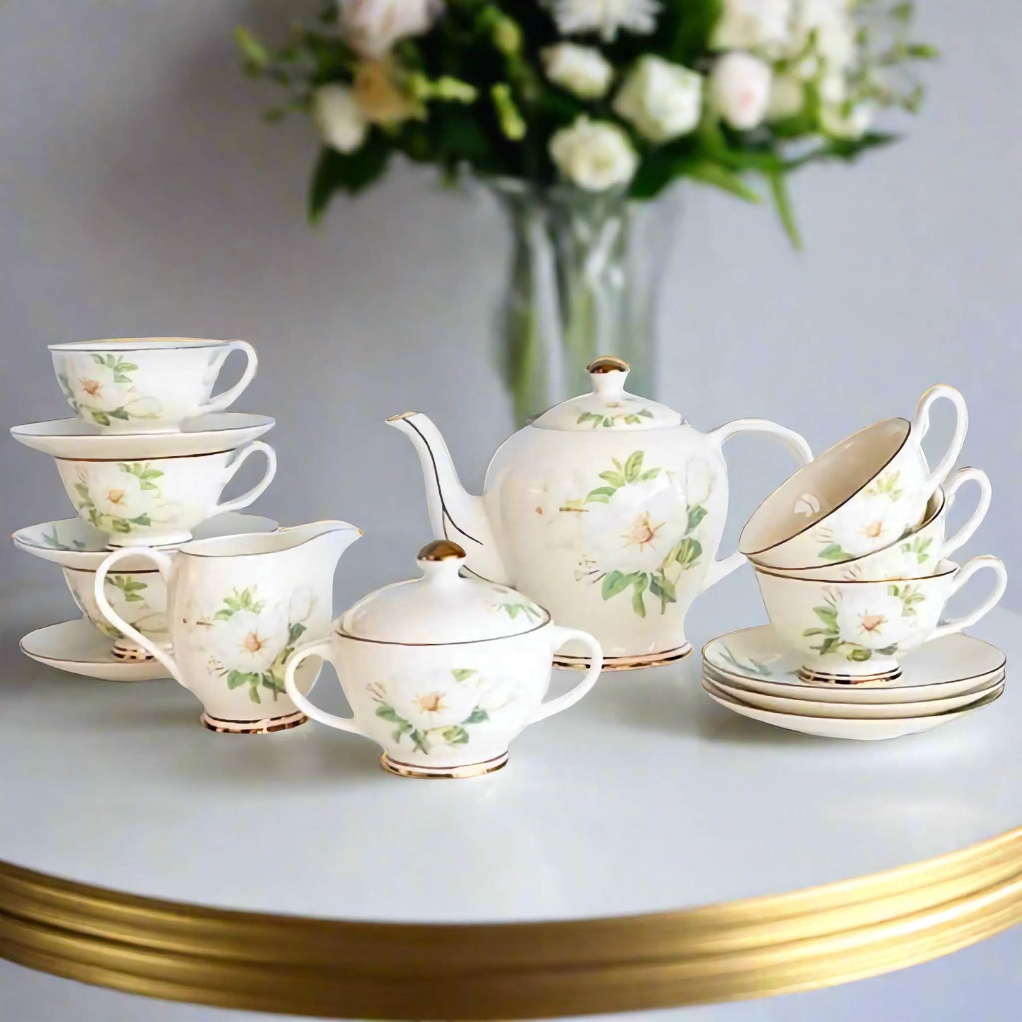 Isabella’s Vintage Floral Bone China Tea Set