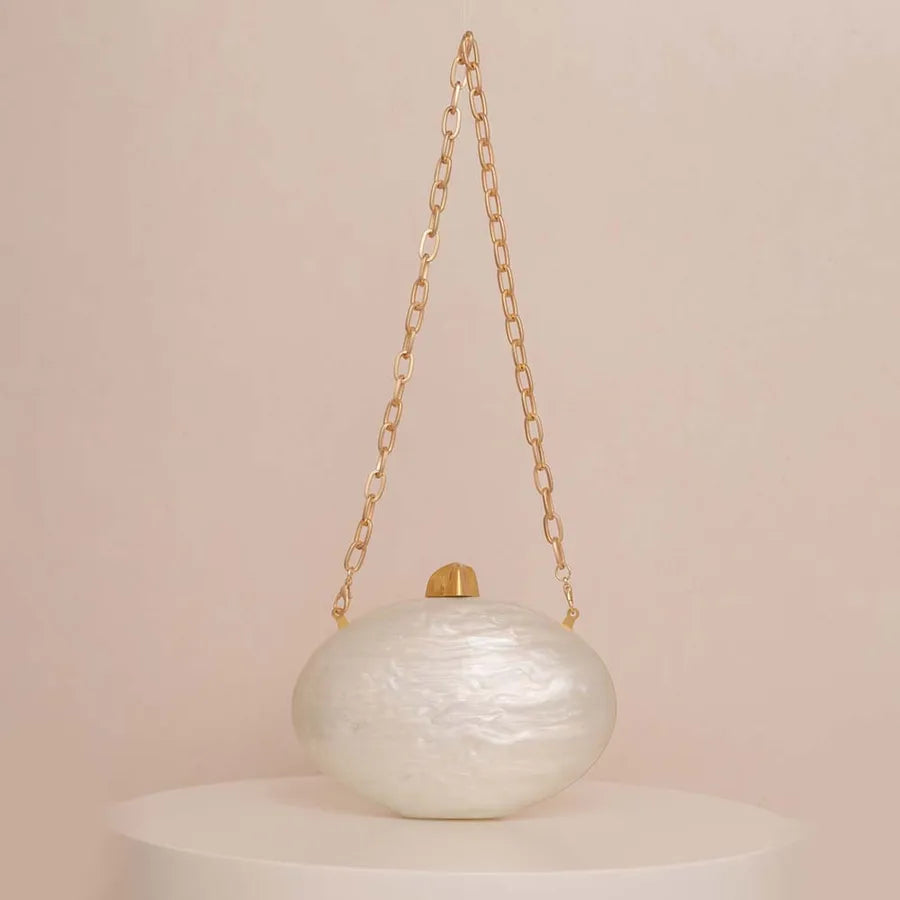 Acrylic Evening Bag Handheld Wedding Women's Shoulder Crossbody Fashionable Ladies Elliptical Acrylic Tote Bag