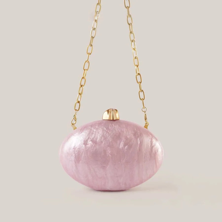 Acrylic Evening Bag Handheld Wedding Women's Shoulder Crossbody Fashionable Ladies Elliptical Acrylic Tote Bag